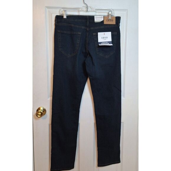 Izod Dark Wash Blue Denim Sport Flex Comfort Stretch Slim Fit Jeans Size 30x32 - Picture 2 of 11